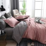 Juego de ropa de cama, edredón de cama lateral a cuadros sólidos, juego de sábanas con funda nórdica, 168*229cm(1x Pillowcase,1xQuilt） - Imagen 3
