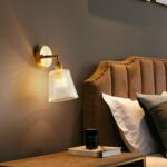 Lámpara de pared de cristal de cobre para sala de estar y dormitorio, All Copper Single Head
