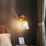 Lámpara de pared de cristal de cobre para sala de estar y dormitorio, All Copper Single Head - Imagen 3