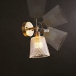 Lámpara de pared de cristal de cobre para sala de estar y dormitorio, All Copper Single Head - Imagen 4