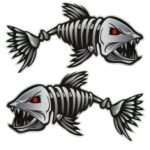 10 Uds Horror esqueleto tiburón pesca Daren cubierta rasguño reflectante impermeable personalidad cuerpo pegatina, 30*15cm