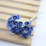 5 ramas DIY ciruela simulada a mano Mini tela flocada flor de la suerte