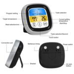 Termómetro de barbacoa de campo táctil con pantalla digital de alimentos de cocina de 2 piezas, Black with Silver Frame, Gray with White Box - Imagen 4