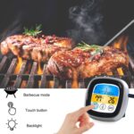 Termómetro de barbacoa de campo táctil con pantalla digital de alimentos de cocina de 2 piezas, Black with Silver Frame, Gray with White Box - Imagen 5