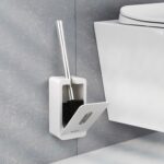 MENGNI Caja de Almacenamiento de Escobilla de Inodoro con Mango Largo de Pared de succión Kit de Limpieza de baño - Imagen 4