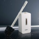 MENGNI Caja de Almacenamiento de Escobilla de Inodoro con Mango Largo de Pared de succión Kit de Limpieza de baño - Imagen 5