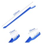 20 PCS perro gato eficaz mascotas cuidado bucal cepillo de dientes para mascotas, Blue Handle + Medium Hair - Imagen 3