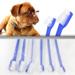 20 PCS perro gato eficaz mascotas cuidado bucal cepillo de dientes para mascotas, Blue Handle + Medium Hair - Imagen 5
