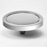 Tapa basculante de acero inoxidable tipo integrado, tapa abatible para encimera de cocina, tapa de cubo de basura, Round  Mirror 24.5cm Diameter