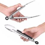 Clip de barbacoa de carne de comida de cocina con mango de silicona de acero inoxidable, 9 inch - Imagen 3