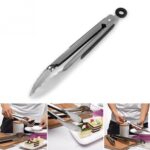 Clip de barbacoa de carne de comida de cocina con mango de silicona de acero inoxidable, 12 inch