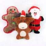 WJ084 Navidad Santa Claus juguetes para perros masticar juguetes de peluche para mascotas Squeaker - Imagen 3