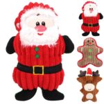 WJ084 Navidad Santa Claus juguetes para perros masticar juguetes de peluche para mascotas Squeaker - Imagen 4
