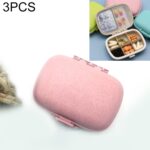 3 PCS 8-Grid de doble capa portátil mini caja de almacenamiento de pastillas de paja