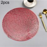 2 uds. Manteles Individuales huecos redondos de PVC, manteles para mesa, almohadilla para taza de café