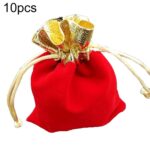 10 PCS Bolsa de terciopelo Bolsa para guardar joyas Bolsa de bendición navideña para vacaciones de Año Nuevo, 10x12cm