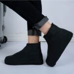 2 pares de cubiertas impermeables para zapatos, chubasquero antideslizante, plantilla de silicona reutilizable, cubierta para zapatos de lluvia, S, M, L - Imagen 2