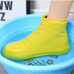 2 pares de cubiertas impermeables para zapatos, chubasquero antideslizante, plantilla de silicona reutilizable, cubierta para zapatos de lluvia, S, M, L - Imagen 4