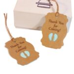 50 piezas gracias por venir Etiqueta de fiesta de cumpleaños de Baby Shower de papel Kraft - Imagen 3