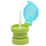 Tapa de paja de repuesto antidesbordamiento para bebidas embotelladas portátiles para niños, Green
