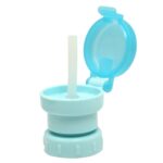 Tapa de paja de repuesto antidesbordamiento para bebidas embotelladas portátiles para niños, Blue