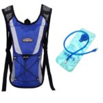 Mochila de ciclismo para montañismo y deportes al aire libre con bolsa de agua de 2 litros, Blue with Water Bag