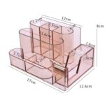 Caja de almacenamiento de papelería acrílica transparente, organizador de escritorio creativo, compartimento de plástico, soporte para bolígrafo, accesorios de oficina - Imagen 3