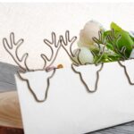8 PCS / Set Clip de papel en forma de clip de cabeza de ciervo Clip de papel con forma creativa Marcapáginas