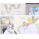 8 PCS / Set Clip de papel en forma de clip de cabeza de ciervo Clip de papel con forma creativa Marcapáginas - Imagen 5