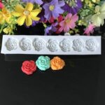 5 piezas flor rosa molde de silicona herramientas de decoración de pasteles con fondant herramientas para hornear
