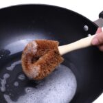 10 piezas de aceite antiadherente de palma de coco natural, cepillo de olla de mango largo, cepillo de limpieza, herramienta de limpieza de cocina