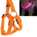 Correa de nylon echada a un lado doble de la correa del pecho del perro del gato del arnés del animal doméstico de la luz LED, S