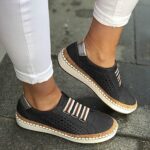 Zapatillas de deporte para mujer Zapatos planos transpirables, 35