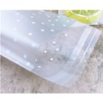 100 Uds bolsas de celofán transparente de plástico bolsa de regalo de galletas de caramelo de lunares con bolsa autoadhesiva DIY bolsas de celofán para fiesta, 8x10cm - Imagen 3
