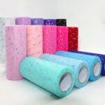Rollo de tul de 25 yardas, 13cm, manualidades láser de Organza, decoración de boda, suministros de fiesta de cumpleaños de tul - Imagen 4