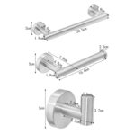 Toallero 3 en 1 de acero inoxidable mate 304, toallero de papel, gancho, accesorios de baño, juego de ducha de baño, Silver - Imagen 5
