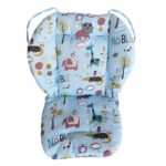 Cochecito de bebé, protección de algodón, Universal, a prueba de golpes, grueso, cálido, silla de comedor infantil, cojín para bebé en otoño e invierno, Blue Animal