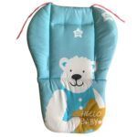 Cochecito de bebé, protección de algodón, Universal, a prueba de golpes, grueso, cálido, silla de comedor infantil, cojín para bebé en otoño e invierno, Blue Bear