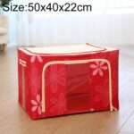 Caja de almacenamiento plegable de tela no tejida con cremallera, caja de almacenamiento de ropa a prueba de humedad, 44L 50x40x22cm