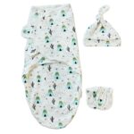 Primavera Verano Algodón Bebé Infantil Bolsas Toallas Sacos de dormir Conjunto de gorro de tela de punto, L (60x75 CM)