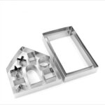 10 en 1 Molde de galletas de acero inoxidable 3D Herramientas para hornear de casa de pan de jengibre de Navidad - Imagen 3