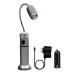 Multifuncional con carga magnética, Zoom giratorio, luz de trabajo, linterna deslumbrante,, T6 Charging Section US Plug