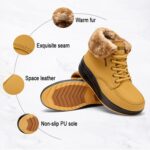 Botines de mujer Botas de encaje de nieve Zapatos de cuña femeninos de otoño e invierno, 36 - Imagen 3