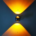 Luz LED arriba y abajo Luz de pared Luces de aluminio de cristal de doble cara Salida superior, 6W (Yellow Light)