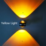 Luz LED arriba y abajo Luz de pared Luces de aluminio de cristal de doble cara Salida superior, 6W (Yellow Light) - Imagen 2