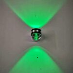 Luz LED arriba y abajo Luz de pared Luces de aluminio de cristal de doble cara Salida superior, 6W (Green Light)
