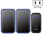 CACAZI A68-2 Timbre electrónico con Control remoto inalámbrico de uno a dos, timbre inalámbrico Digital inteligente para el hogar, US Plug