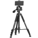 QingZhuangShiDai Q111H Trípode de fotografía para cámara de teléfono móvil de aleación de aluminio, Q111H(Black)