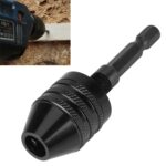 Vástago hexagonal Mini taladro Chuck conversión tres mordazas herramienta eléctrica, Hex Shank Black Chuck (0.8-8mm)A