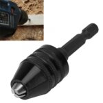 Vástago hexagonal Mini taladro Chuck conversión tres mordazas herramienta eléctrica, Hex Shank Black Chuck (0.3-6.5mm) B